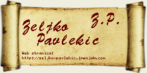 Željko Pavlekić vizit kartica